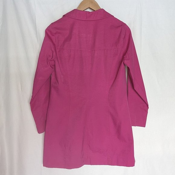 Petite lightweight pink spring trench coat with gold buttons size 4 Cleo GUC - Picture 2 of 10